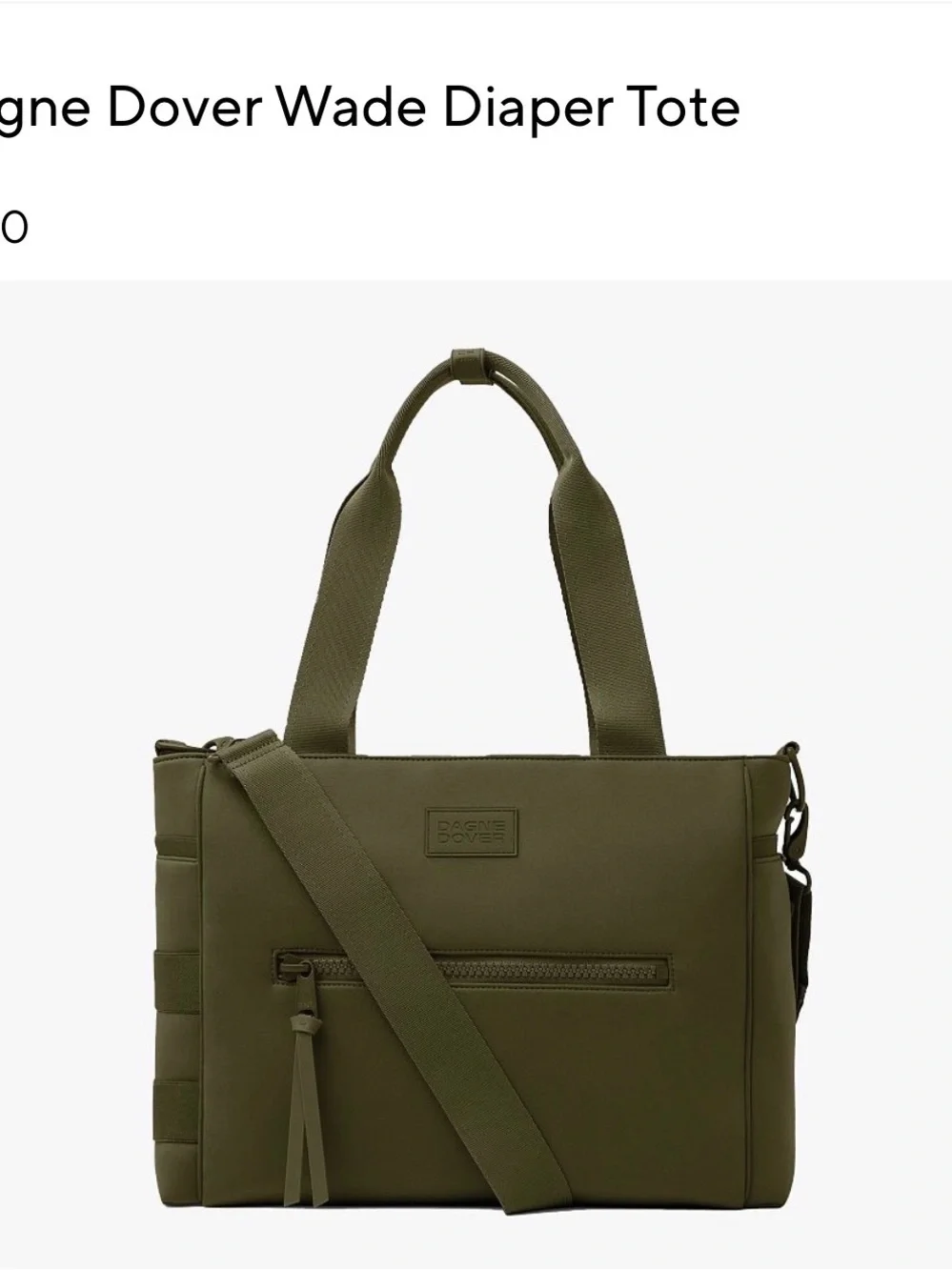 Dagne Dover Olive Green Wade Tote with Removable Strap